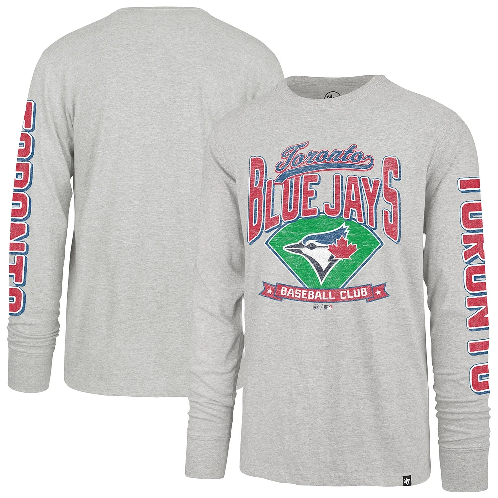 T-shirt à manches longues Fair Ball Franklin des Blue Jays de Toronto pour homme, gris, 1947