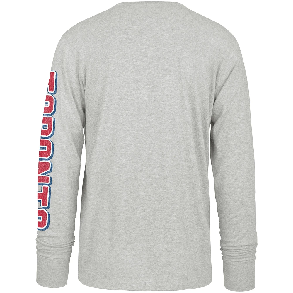 T-shirt à manches longues Fair Ball Franklin des Blue Jays de Toronto pour homme, gris, 1947