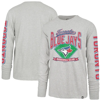 T-shirt à manches longues Fair Ball Franklin des Blue Jays de Toronto pour homme, gris, 1947