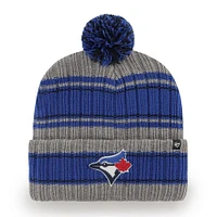 Men's '47 Gray Toronto Blue Jays Rexford Cuffed Knit Hat with Pom