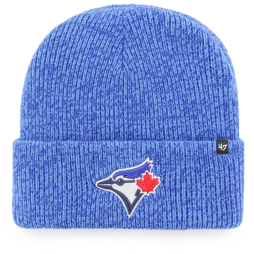 New Era Youth Boys Royal Toronto Blue Jays Striped Cuffed Knit Hat with Pom