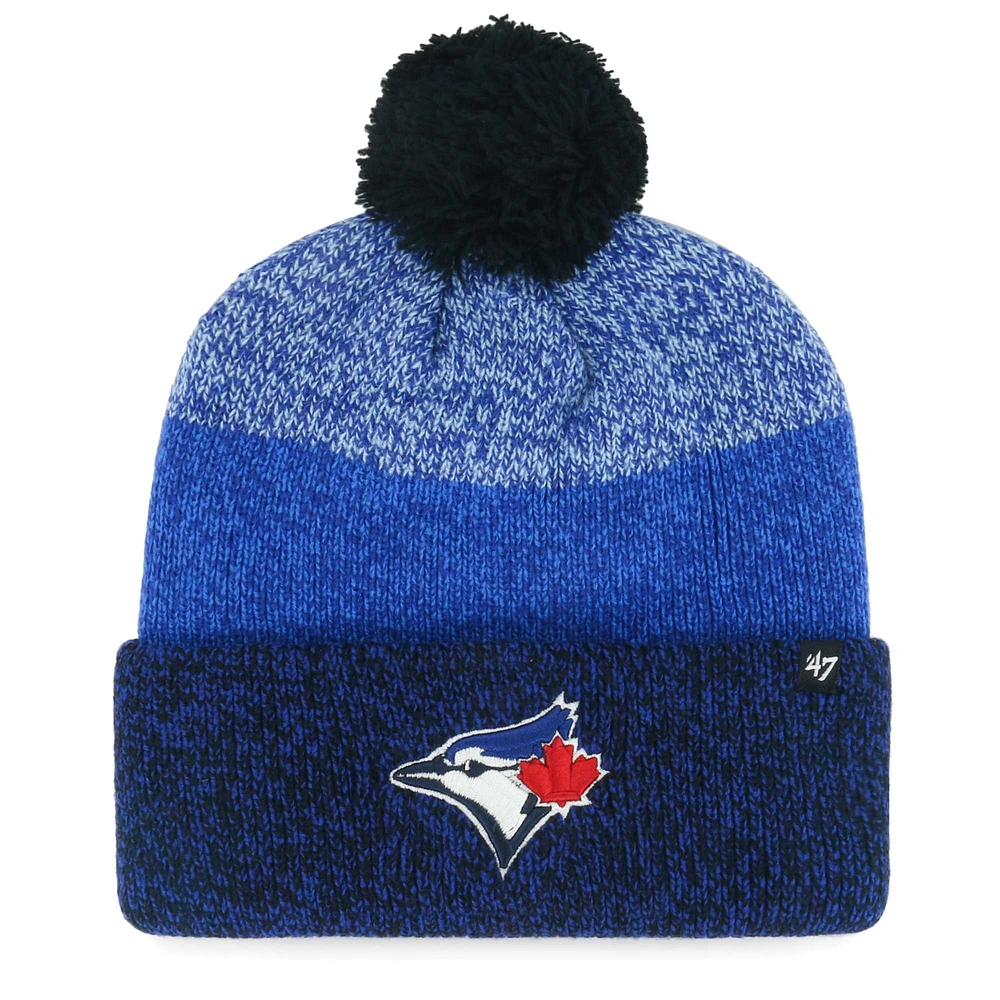 Bonnet en tricot à revers Darkfreeze '47 Royal Toronto Blue Jays pour hommes avec pompon