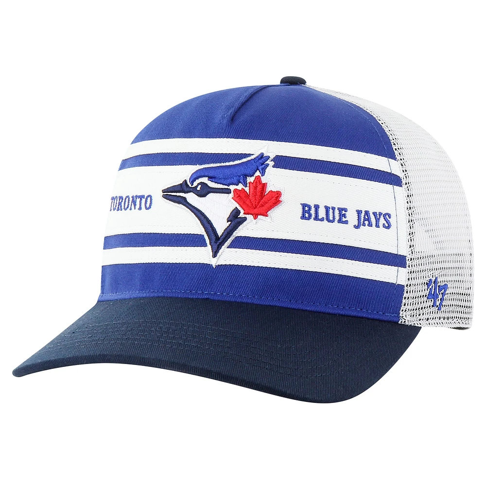 Men's '47 Royal Toronto Blue Jays Gridiron Super Stripe Relaxed Trucker Hitch Adjustable Hat