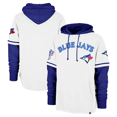 Men's '47 White Toronto Blue Jays Trifecta Shortstop Pullover Hoodie