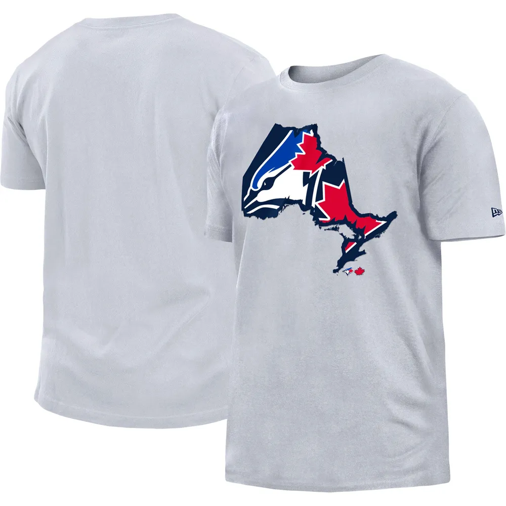 T-shirt avec contour de la province des Blue Jays Toronto 5th & Ocean by New Era gris pour homme