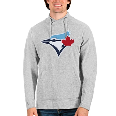 Men's Antigua Heathered Gray Toronto Blue Jays Reward Pullover Sweatshirt