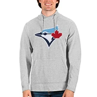 Men's Antigua Heathered Gray Toronto Blue Jays Reward Pullover Sweatshirt