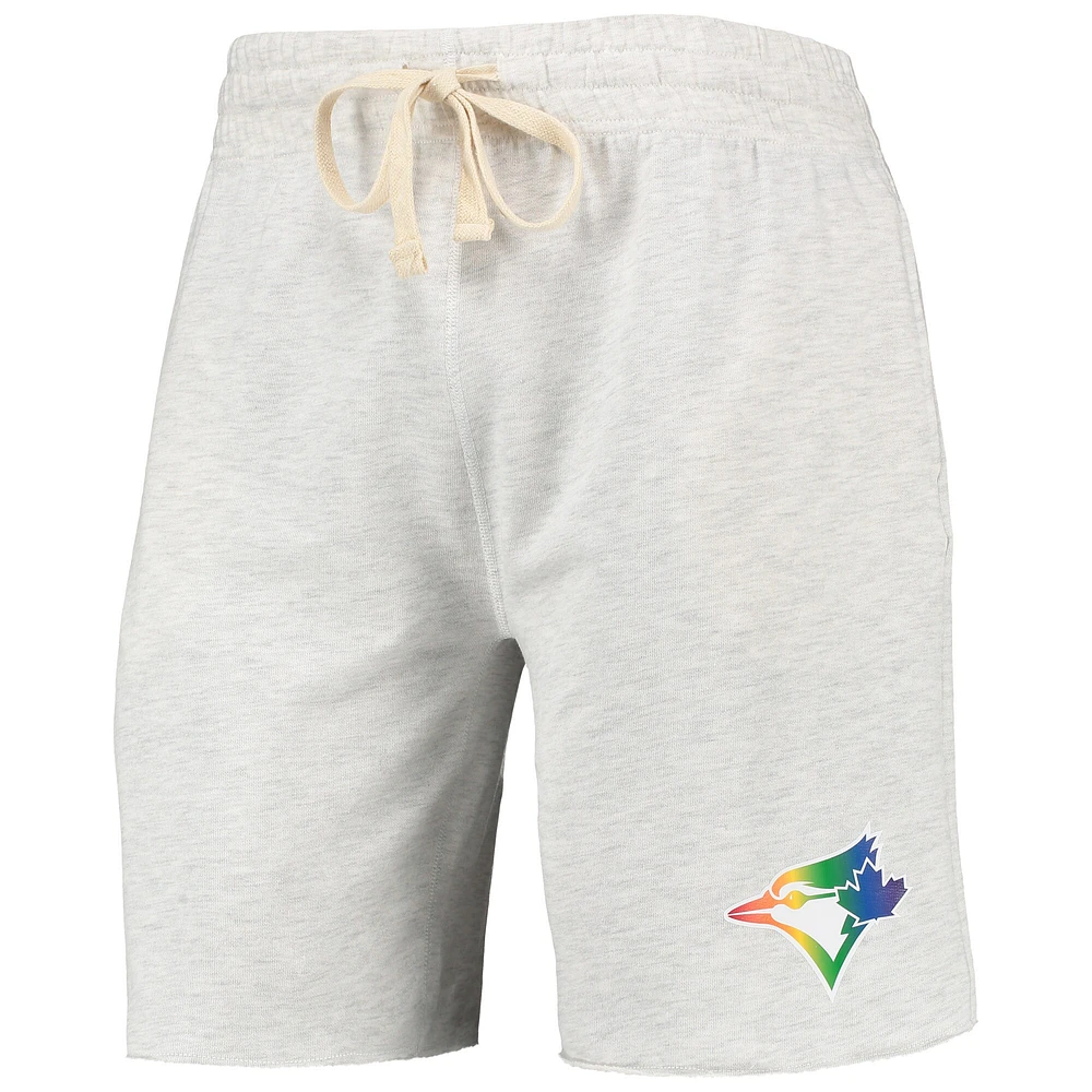 Concepts Sport Oatmeal Toronto Blue Jays Mainstream Logo Terry Tri-Blend Shorts pour hommes