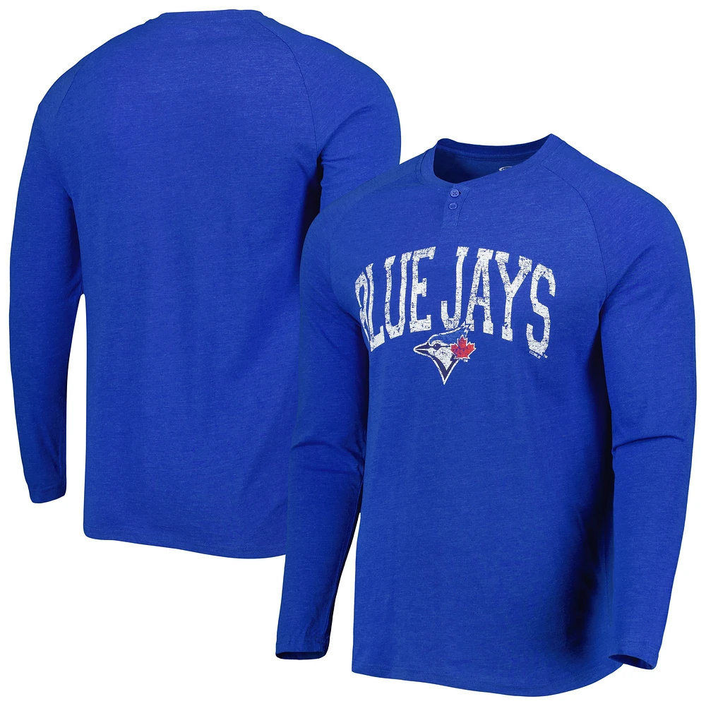 Concepts Sport Royal Toronto Blue Jays Inertia T-shirt raglan à manches longues Henley pour homme