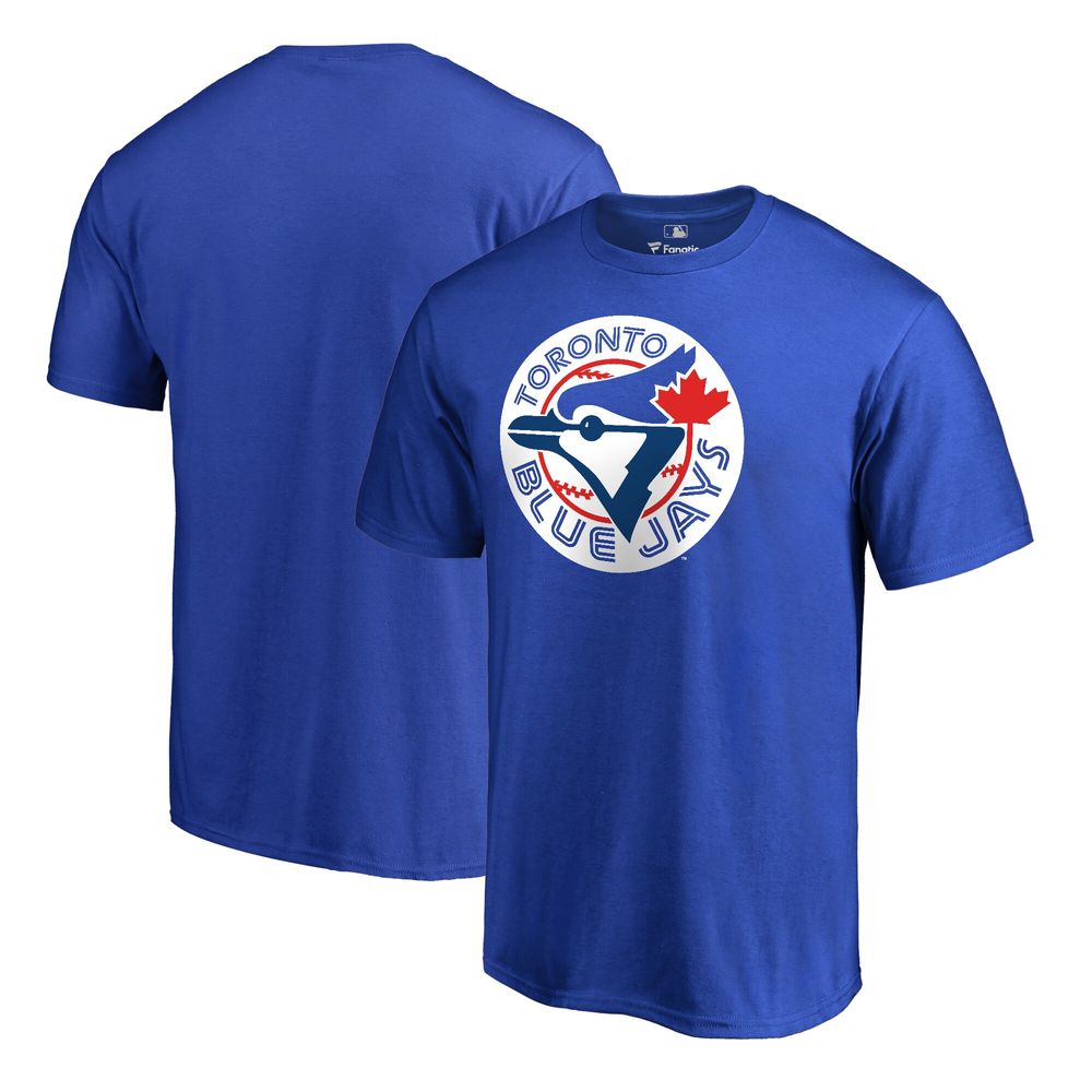 Men's Fanatics Branded Royal Toronto Blue Jays Cooperstown Collection Huntington Logo Long Sleeve T-Shirt