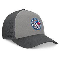 Men's Fanatics Gray/Graphite Toronto Blue Jays A-Frame Trucker Adjustable Hat