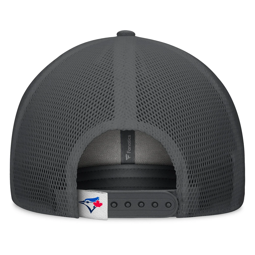 Casquette réglable de camionneur A-Frame des Blue Jays de Toronto Fanatics gris/graphite pour hommes