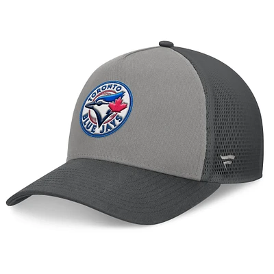 Casquette réglable de camionneur A-Frame des Blue Jays de Toronto Fanatics gris/graphite pour hommes