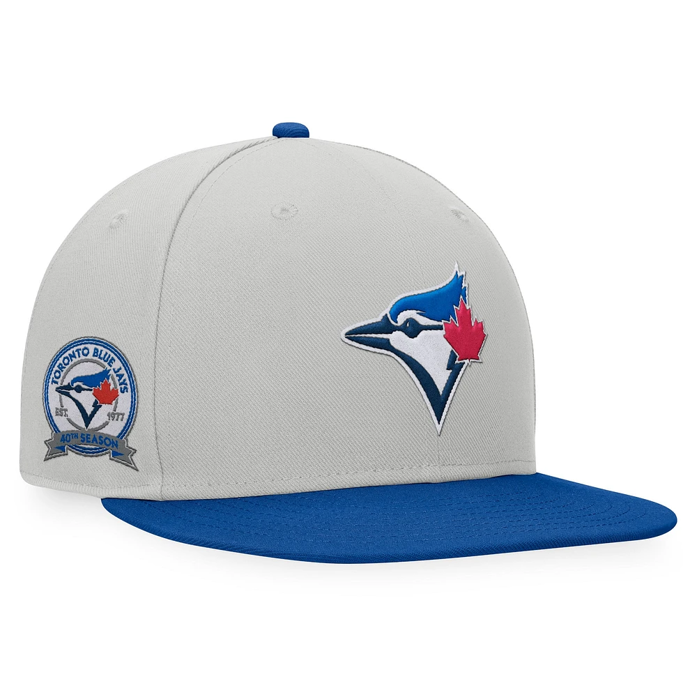 Men's Fanatics Gray/Royal Toronto Blue Jays Glory Days Two-Tone Snapback Hat