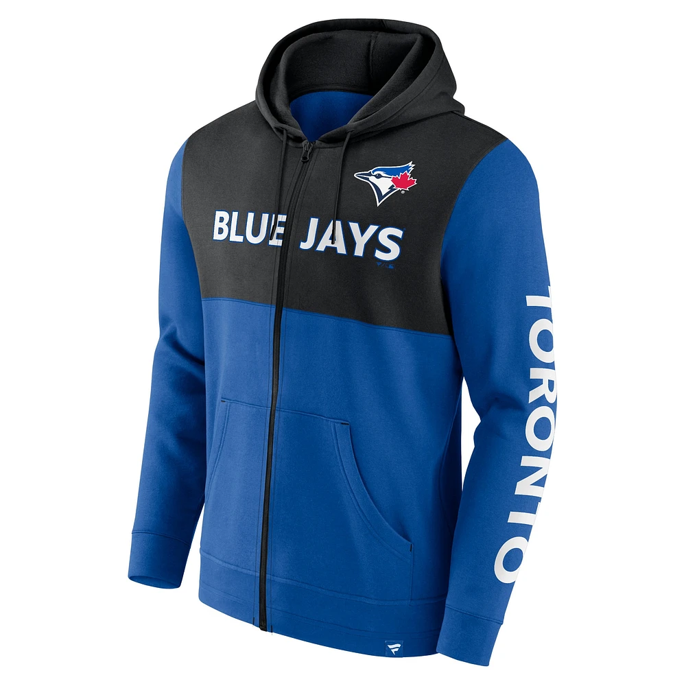 Men's Fanatics Royal/Black Toronto Blue Jays Ace Hoodie Full-Zip Sweatshirt