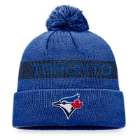 Bonnet en tricot à revers avec logo de la Ligue des Blue Jays de Toronto Fanatics Royal/Navy pour hommes avec pompon