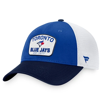 Casquette réglable de camionneur bicolore Fanatics Royal/Navy Toronto Blue Jays pour hommes