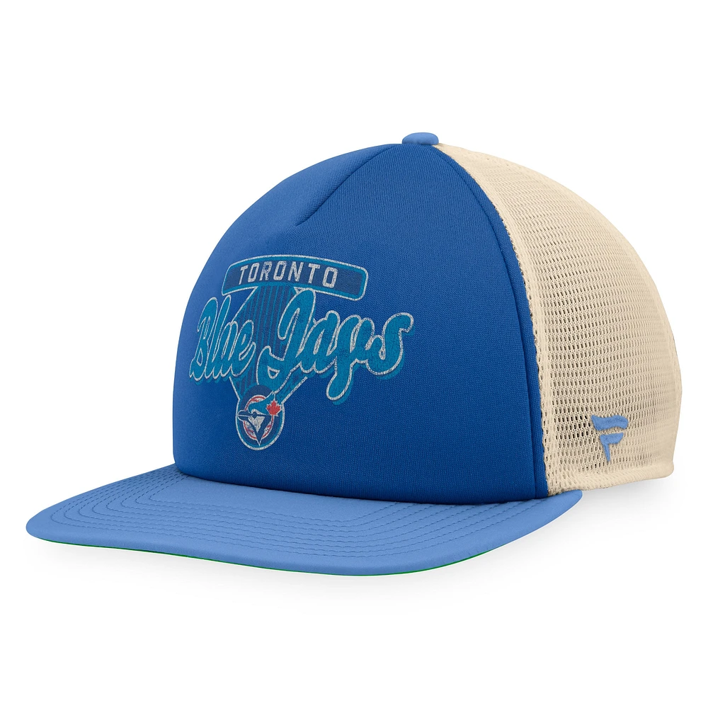 Casquette Snapback de camionneur en mousse Talley de la collection Cooperstown des Blue Jays de Toronto Fanatics pour hommes, bleu royal/poudre bleu