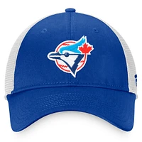 Casquette Snapback Core Trucker Fanatics Royal/Blanc des Blue Jays de Toronto de la collection Cooperstown pour hommes