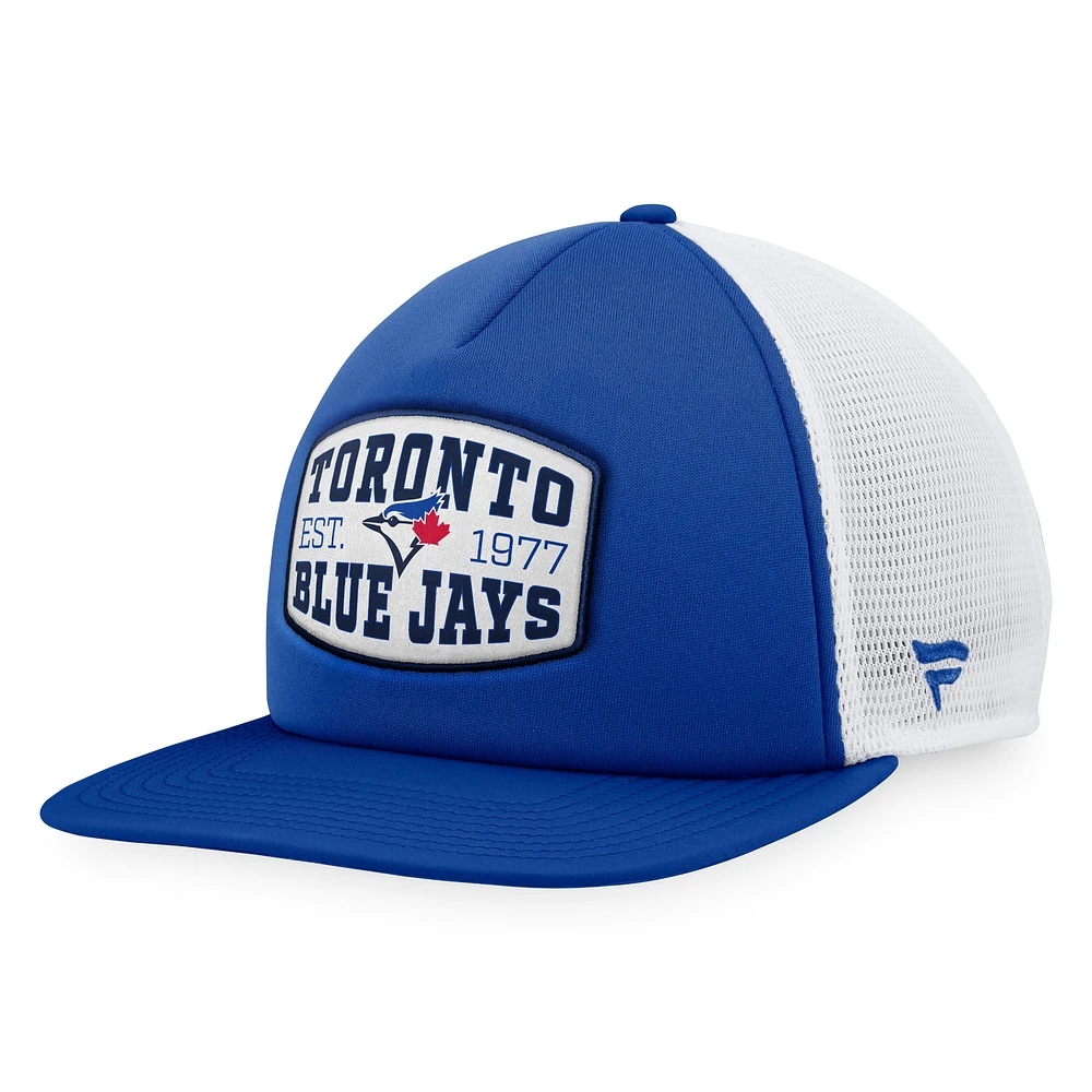 Casquette de camionneur Snapback en mousse Royal Toronto Blue Jays Fanatics pour hommes