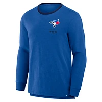 Men's Fanatics Royal Toronto Blue Jays Prime Shot Stadium Slub Long Sleeve T-Shirt