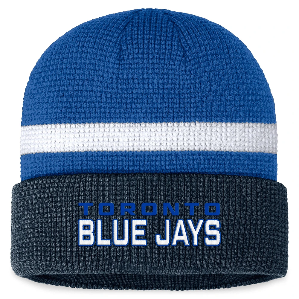 Bonnet en tricot à revers gaufré Fanatics Royal Toronto Blue Jays pour hommes