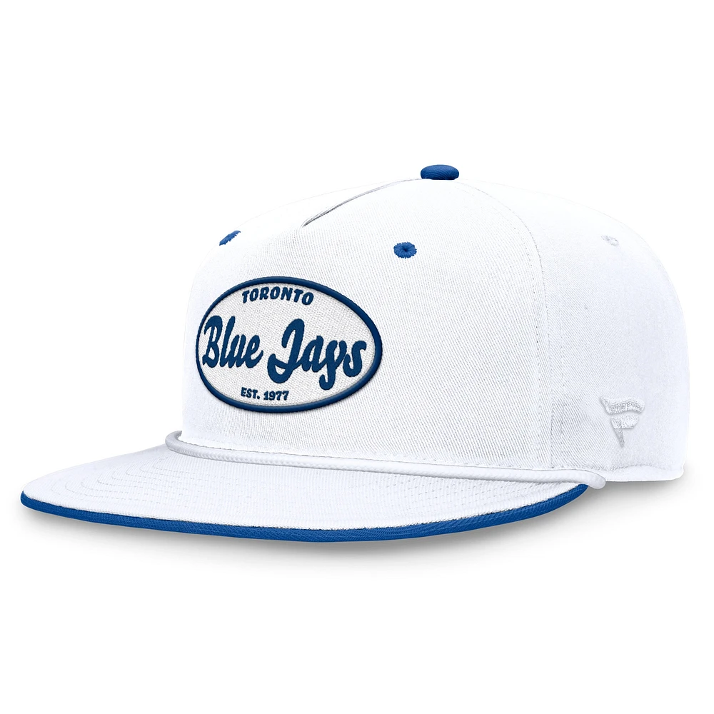 Casquette Snapback Iron Golfer Fanatics pour hommes, blanche, Toronto Blue Jays, collection Cooperstown