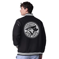 Men's G-III Sports by Carl Banks Black Toronto Blue Jays Clutch Hitter Full-Snap Varsity Jacket