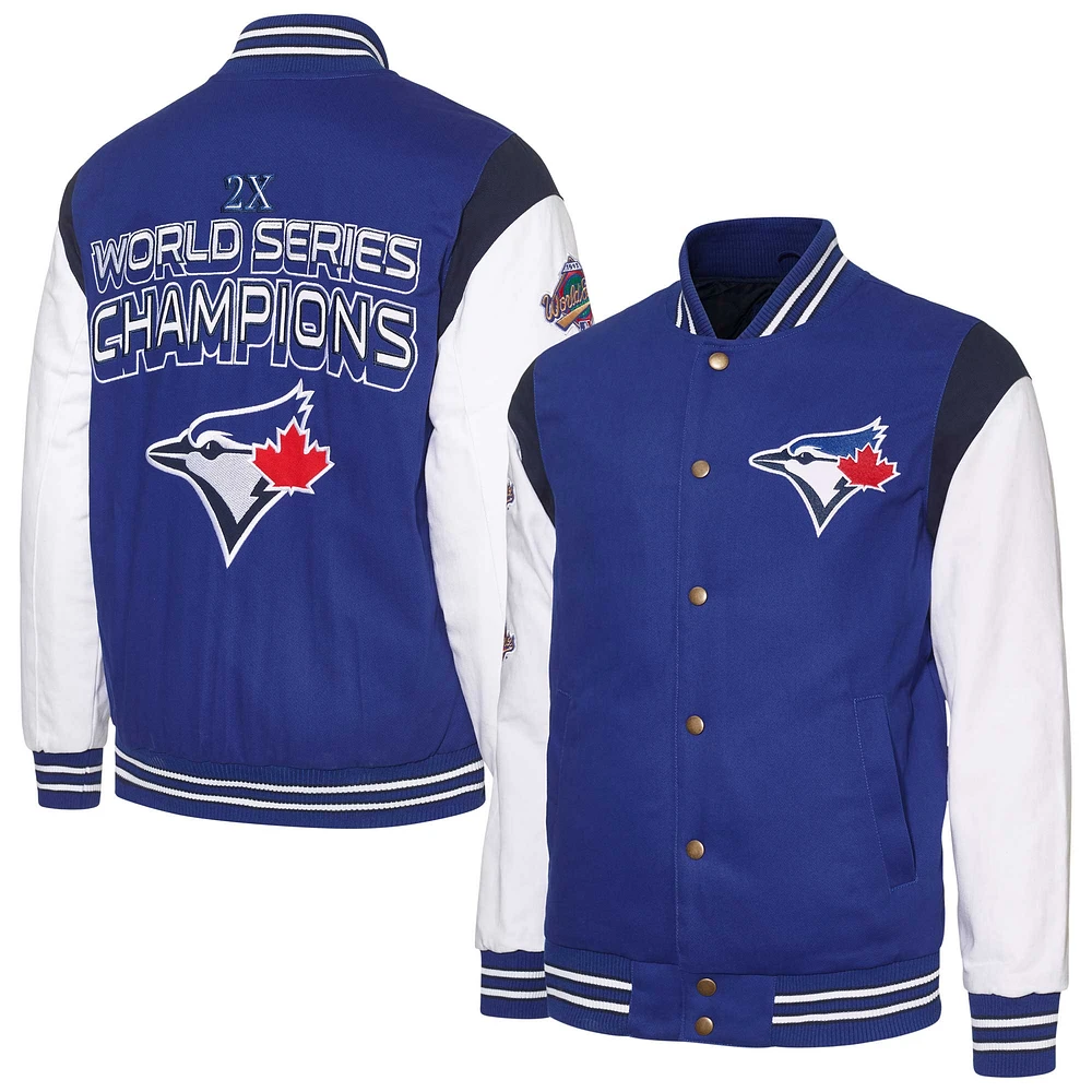 Veste boutonnée commémorative G-III Sports by Carl Banks pour hommes, bleue, Toronto Blue Jays Strike Zone