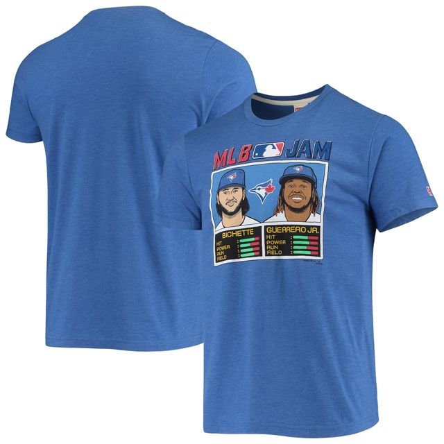 T-shirt à trois mélanges hommage Bo Bichette et Vladimir Guerrero Jr. Royal Toronto Blue Jays MLB Jam pour hommes