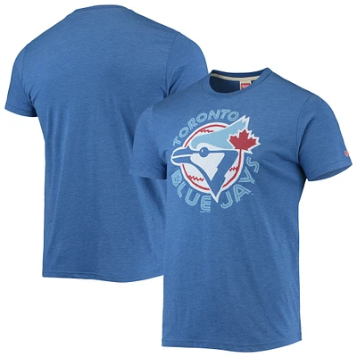 T-shirt à trois mélanges avec logo dessiné la main Homage Royal Toronto Blue Jays pour homme