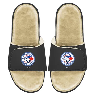 Toronto Blue Jays ISlide Men's Faux Fur Slide Sandals - Black/Tan