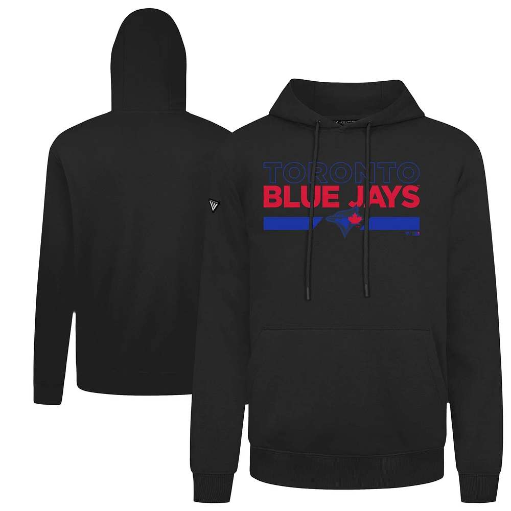 Men's Levelwear Black Toronto Blue Jays Accolade Podium No Hitter Pullover Hoodie