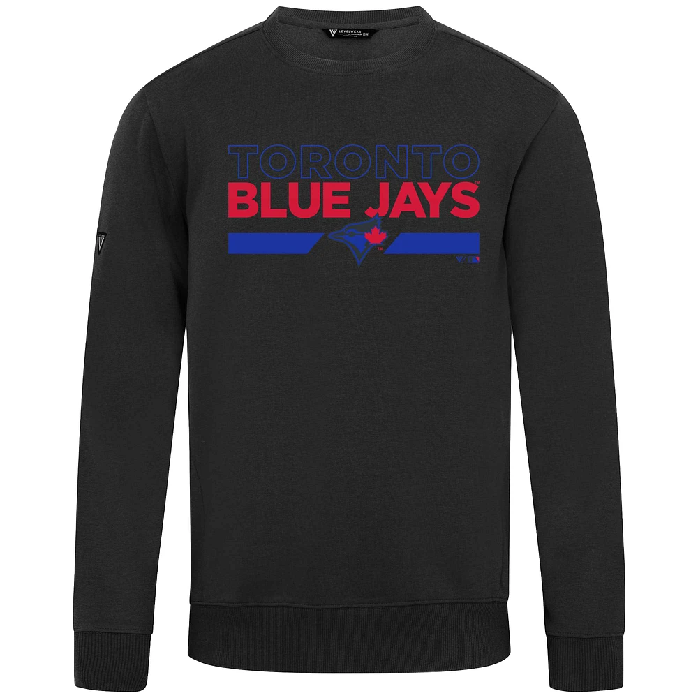 Men's Levelwear  Black Toronto Blue Jays City Connect Zane No Hitter Sweatshirt