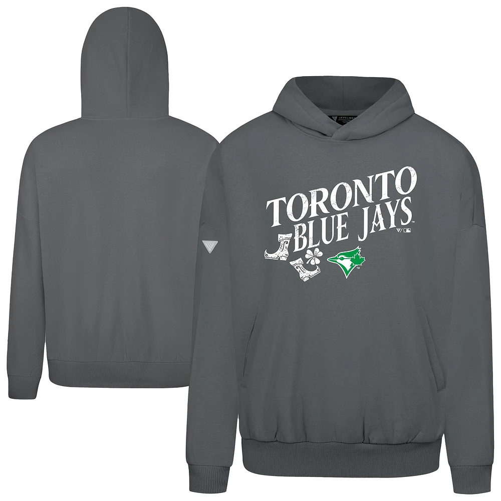 Men's Levelwear  Gray Toronto Blue Jays St. Patrick's Day Pullover Hoodie