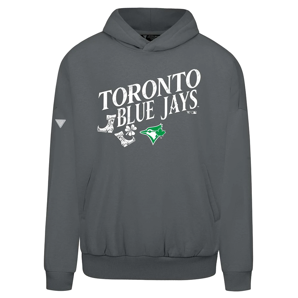 Men's Levelwear  Gray Toronto Blue Jays St. Patrick's Day Pullover Hoodie