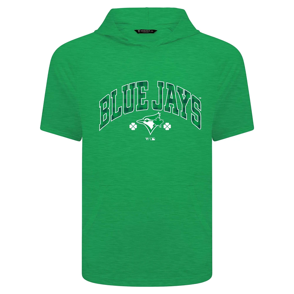 Men's Levelwear Green Toronto Blue Jays St. Patrick's Day Phase Plaid Short Sleeve T-Shirt Hoodie