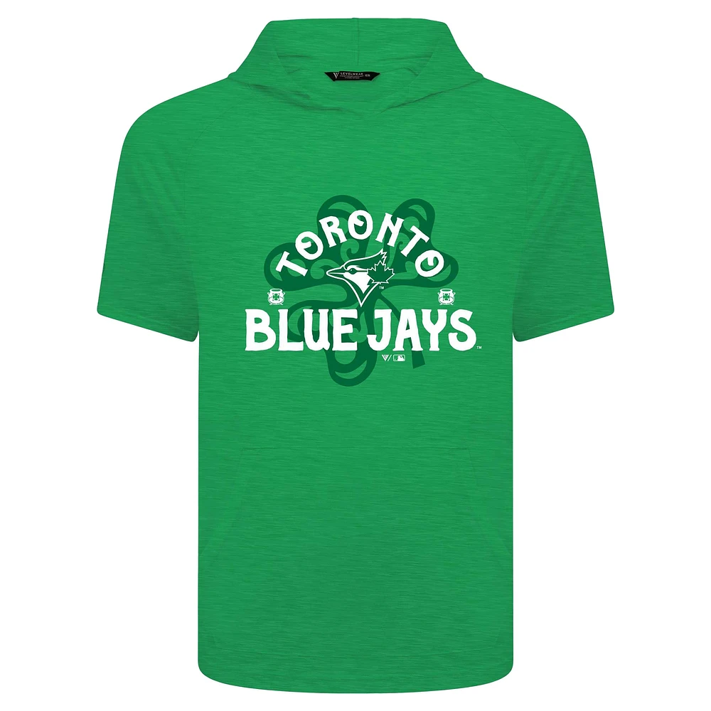 Men's Levelwear Green Toronto Blue Jays St. Patrick's Day Phase Shamrock Short Sleeve T-Shirt Hoodie