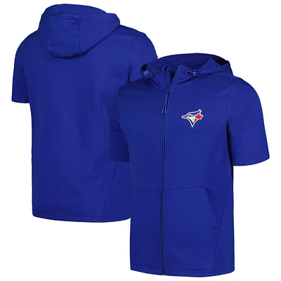 Levelwear pour hommes Royal Toronto Blue Jays Recruit Sweat à capuche entièrement zippé manches courtes