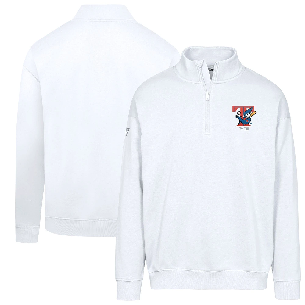 Men's Levelwear  White Toronto Blue Jays Cooperstown Collection Murray Quarter-Zip Sweatshirt