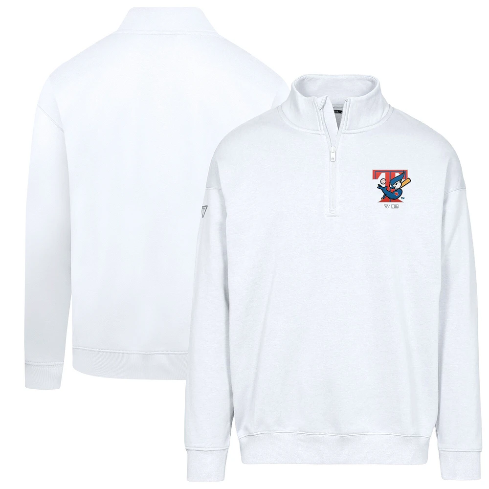 Men's Levelwear White Toronto Blue Jays Cooperstown Collection Murray Quarter-Zip Sweatshirt