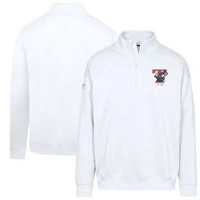 Men's Levelwear  White Toronto Blue Jays Cooperstown Collection Murray Quarter-Zip Sweatshirt