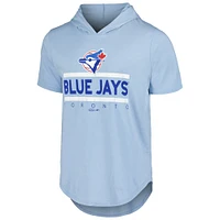 T-shirt à capuche tri-mélangé Majestic Threads pour hommes, bleu poudre, Toronto Blue Jays