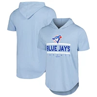 T-shirt à capuche tri-mélangé Majestic Threads pour hommes, bleu poudre, Toronto Blue Jays