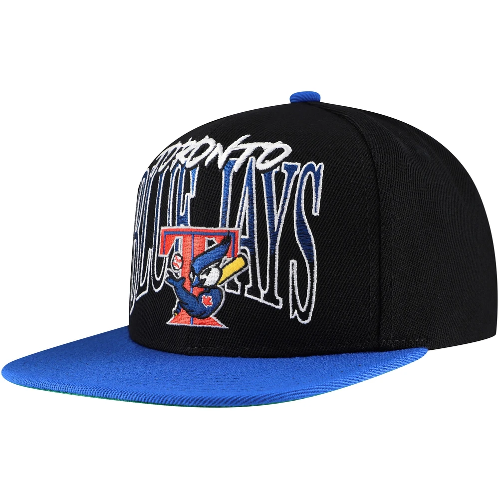 Men's Mitchell & Ness Black Toronto Blue Jays Rise Up Snapback Hat