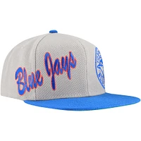 Men's Mitchell & Ness Gray Toronto Blue Jays Knock Out Panel Snapback Hat