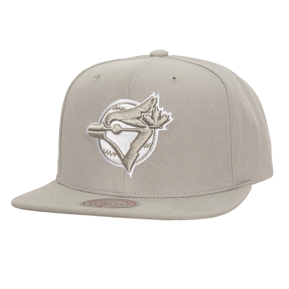 Casquette snapback Mitchell & Ness grise pour homme des Toronto Blue Jays