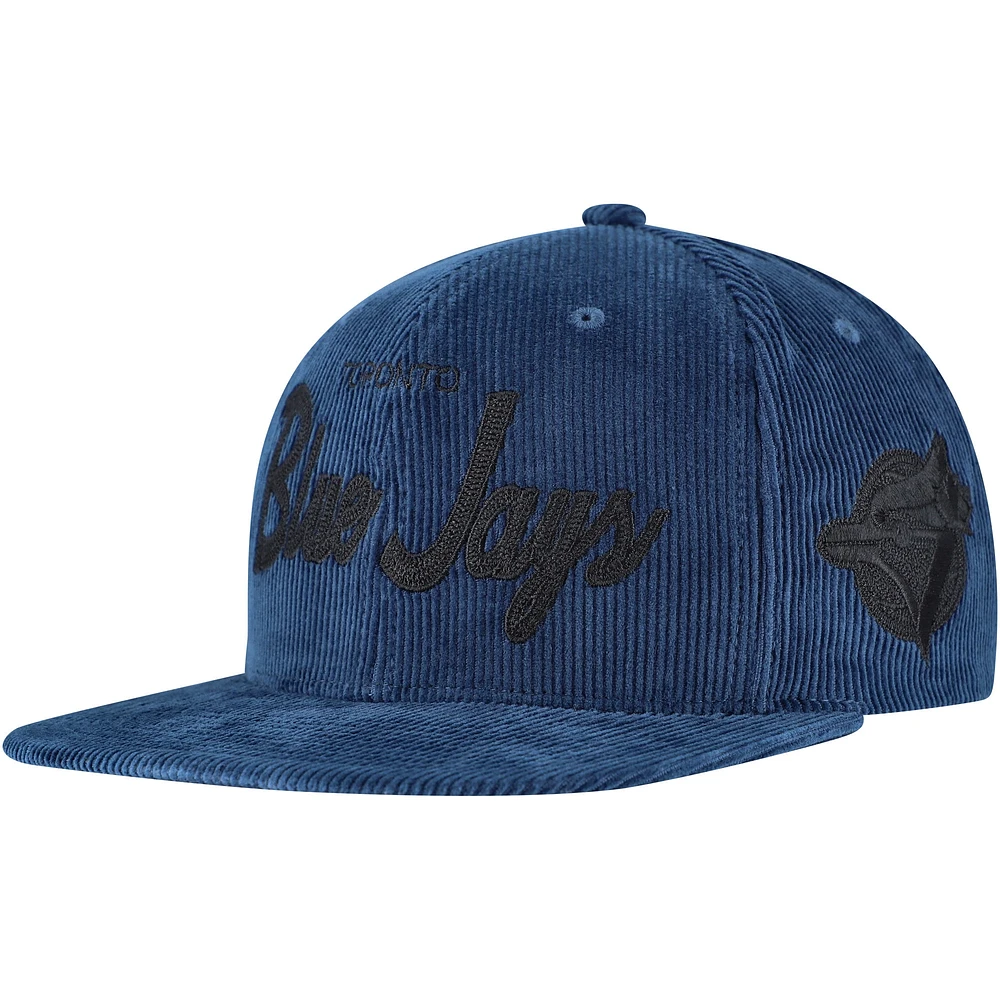 Casquette à visière ajustable en velours côtelé pour homme Mitchell & Ness Royal Toronto Blue Jays