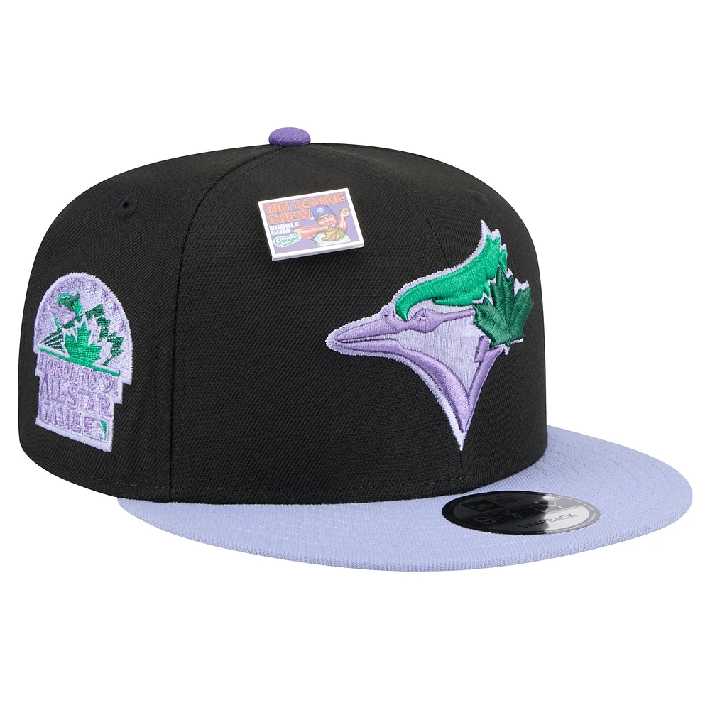 Men's New Era Black/Light Purple Toronto Blue Jays Big League Chew 9FIFTY Snapback Hat