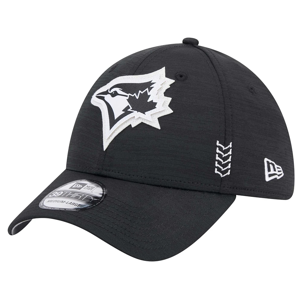 Men's New Era  Black Toronto Blue Jays 2024 MLB Clubhouse 39THIRTY Flex Fit Hat